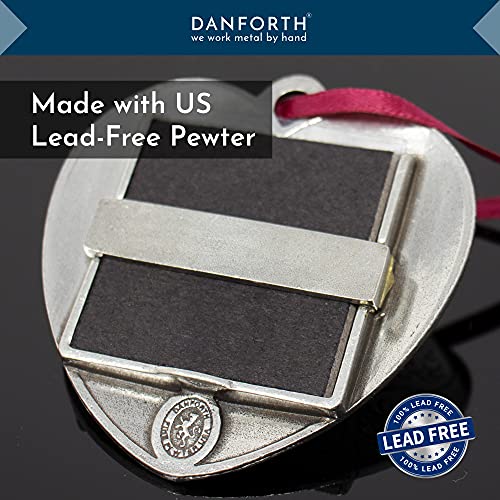 DANFORTH Victorian Heart Picture Frame Ornament – Handcrafted Pewter Valentines/Anniversary/Christmas Photo Frame Ornament, 2 ¼”, Satin Ribbon, Made In USA - Image 5
