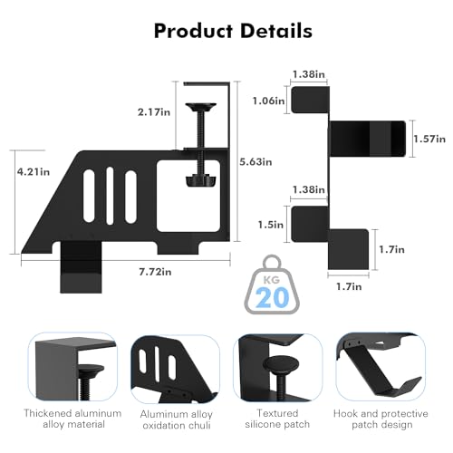 Semaiki Under Desk Mount for PS5/PS5 Slim/PS5 Pro,Horizontal Stand Compatible with PS5 Disc & Digital Edition Console - Image 3