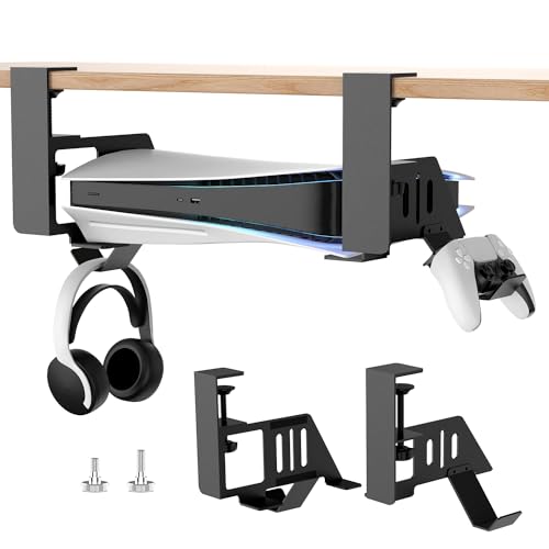 Semaiki Under Desk Mount for PS5/PS5 Slim/PS5 Pro,Horizontal Stand Compatible with PS5 Disc & Digital Edition Console - Image 1
