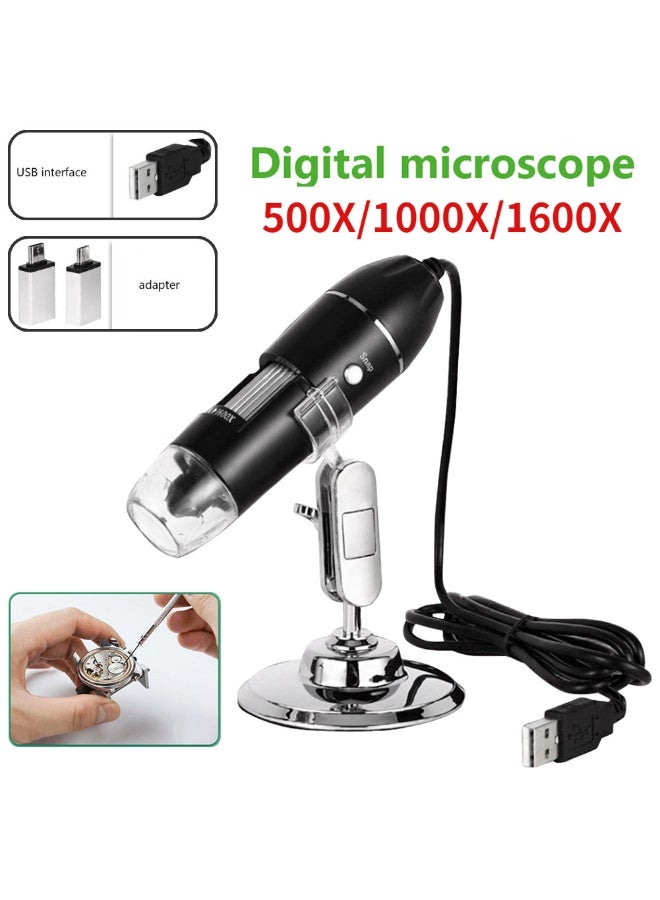 Chabeia 500X-1600X Digital Microscope Camera 3in1，Type-C USB Portable Electronic Microscope For Soldering，LED Magnifier For Cell Phone Repair，Adjustable focal length - Image 4
