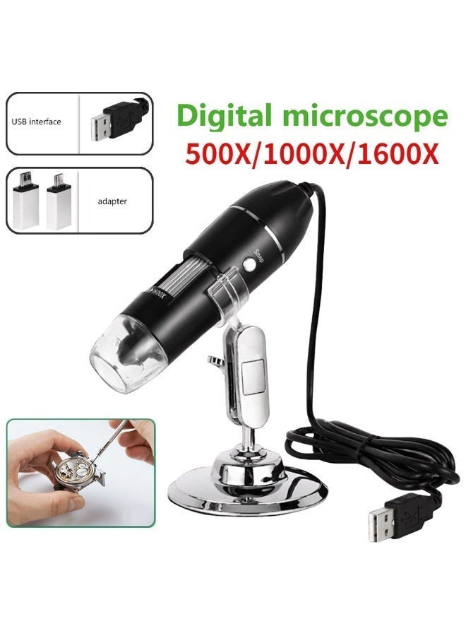 Chabeia 500X-1600X Digital Microscope Camera 3in1，Type-C USB Portable Electronic Microscope For Soldering，LED Magnifier For Cell Phone Repair，Adjustable focal length - Image 5