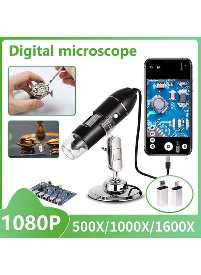 Chabeia 500X-1600X Digital Microscope Camera 3in1，Type-C USB Portable Electronic Microscope For Soldering，LED Magnifier For Cell Phone Repair，Adjustable focal length - Image 3