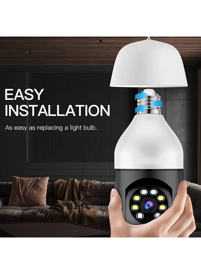 كاميرا مراقبة واي فاي Camnsmart E27 على شكل لمبة، دقة 1080P فل اتش دي، نطاق مزدوج 5G/2.4G، كشف الحركة - Image 4