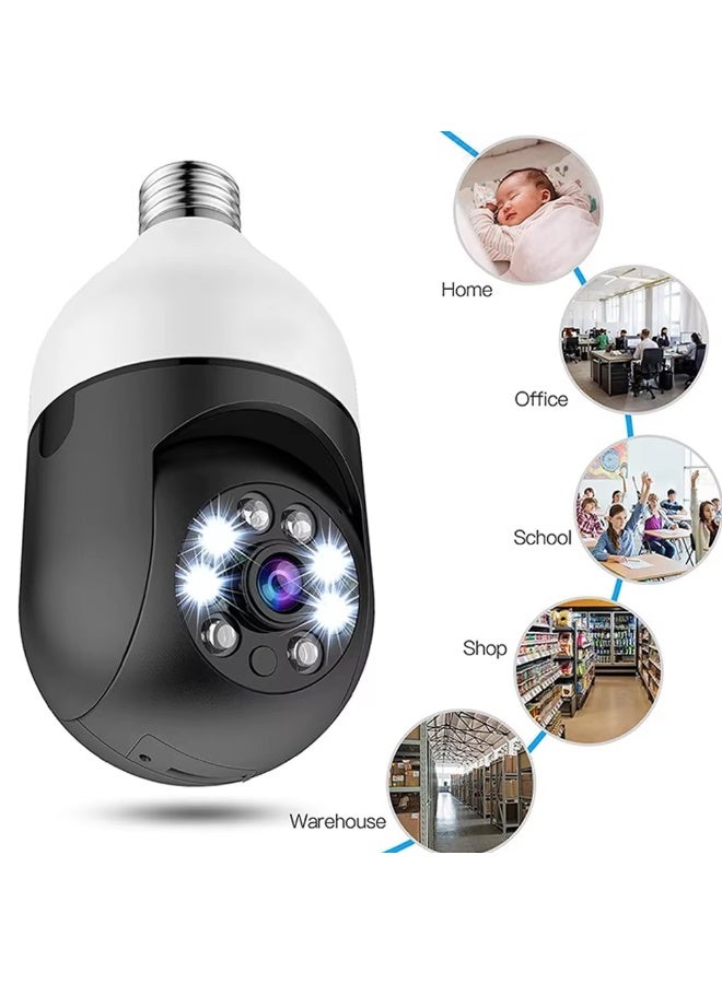 كاميرا مراقبة واي فاي Camnsmart E27 على شكل لمبة، دقة 1080P فل اتش دي، نطاق مزدوج 5G/2.4G، كشف الحركة - Image 3