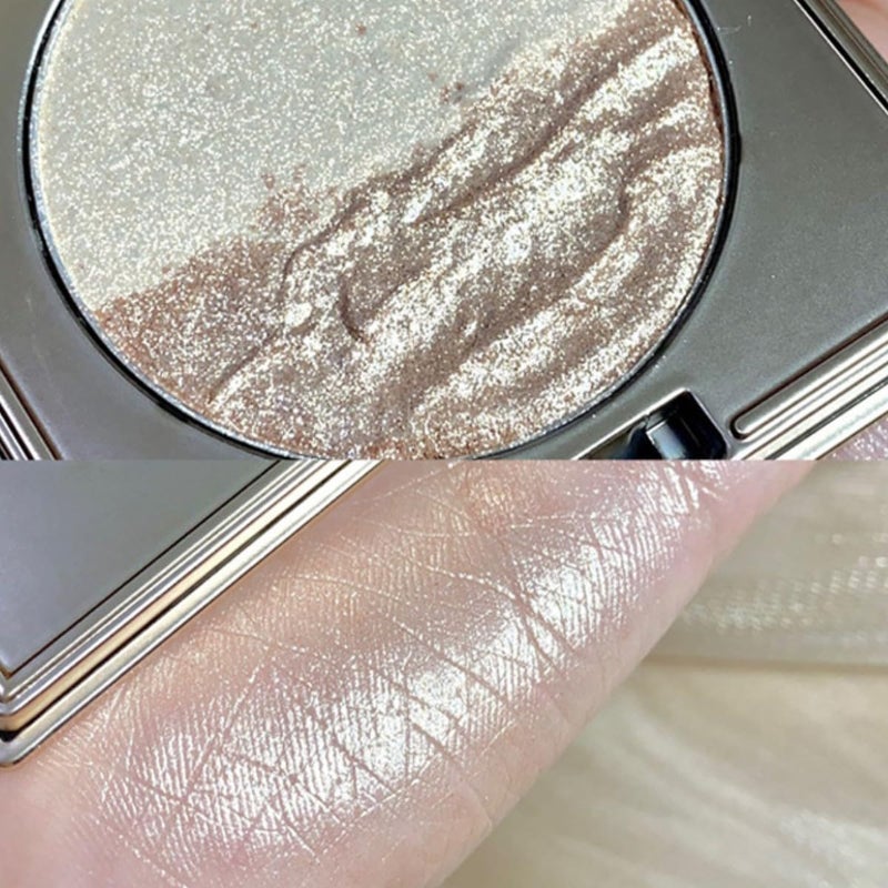 2in1 Highlighter Palette Champagne Diamond Highlighter Face Cheek Glitter Eyeshadow Shimmer Pearl Sparkly 01