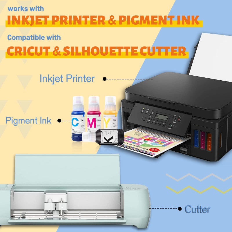 HTVRONT Heat Transfer Paper for T Shirts - 20 Pack Mixed Light & Dark Iron on Transfer Paper,8.5" x 11" Printable Heat Transfer Vinyl for Inkjet Printer, Durable & Easy to Use - Image 5