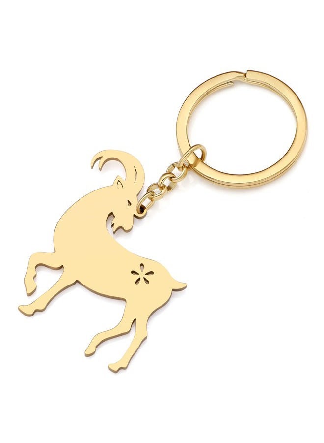 DALANE Stainless Steel Goat Keychains Sheep Wallet Key Ring Animals Jewelry Charms Gifts for Women Girls Bag Decor (18K Gold Plated) - Image 2