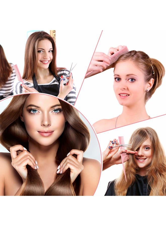 Leinuosen 3 Pack Carbon Fiber Rat Tail Styling Comb, Heat Resistant Anti Static Teasing for Back Combing Root Teasing Adding Volume Evening Styling(Pink) - Image 3