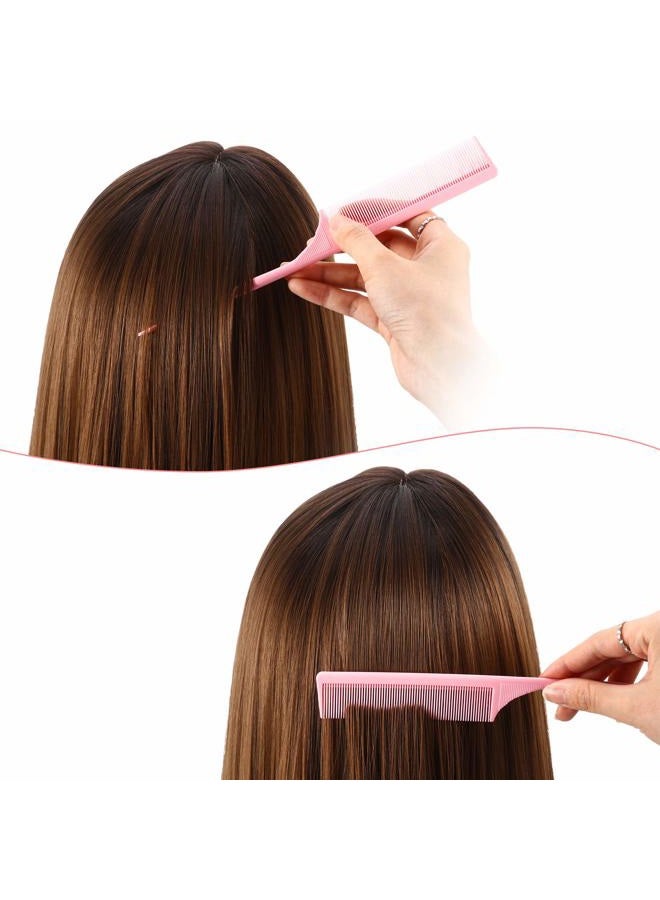 Leinuosen 3 Pack Carbon Fiber Rat Tail Styling Comb, Heat Resistant Anti Static Teasing for Back Combing Root Teasing Adding Volume Evening Styling(Pink) - Image 4