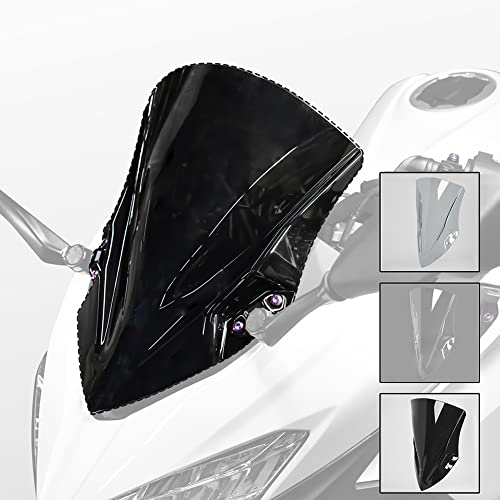 FATExpress Motorcycle Front Fairing Windshield Windscreen Wind Deflector Fly Screen Parebrise Visor Protector Cover for Ka.wasaki Ninja400 Ninja250 Ninja 400 250 2018 2019 2020 2021 2022 2023 (Dark Smoke) - Image 5