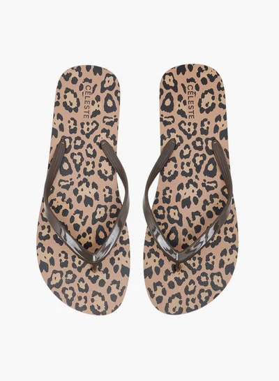 Celeste Women's Animal Print Flip Flops