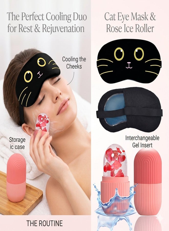 SONEEV MART 2-in-1 Facial Cryotherapy Kit | Pink Ice Contour Roller Face Mold & Sleep Eye Mask with Gel Insert | Ultimate Soothing Set for Morning Puffiness, Fine Lines & Acne - Image 3