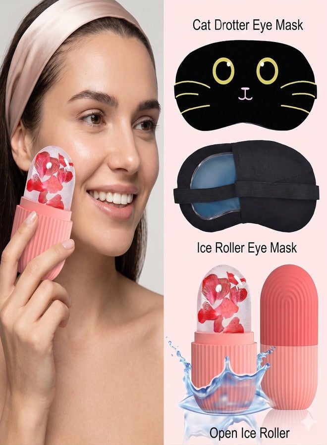 SONEEV MART 2-in-1 Facial Cryotherapy Kit | Pink Ice Contour Roller Face Mold & Sleep Eye Mask with Gel Insert | Ultimate Soothing Set for Morning Puffiness, Fine Lines & Acne - Image 5