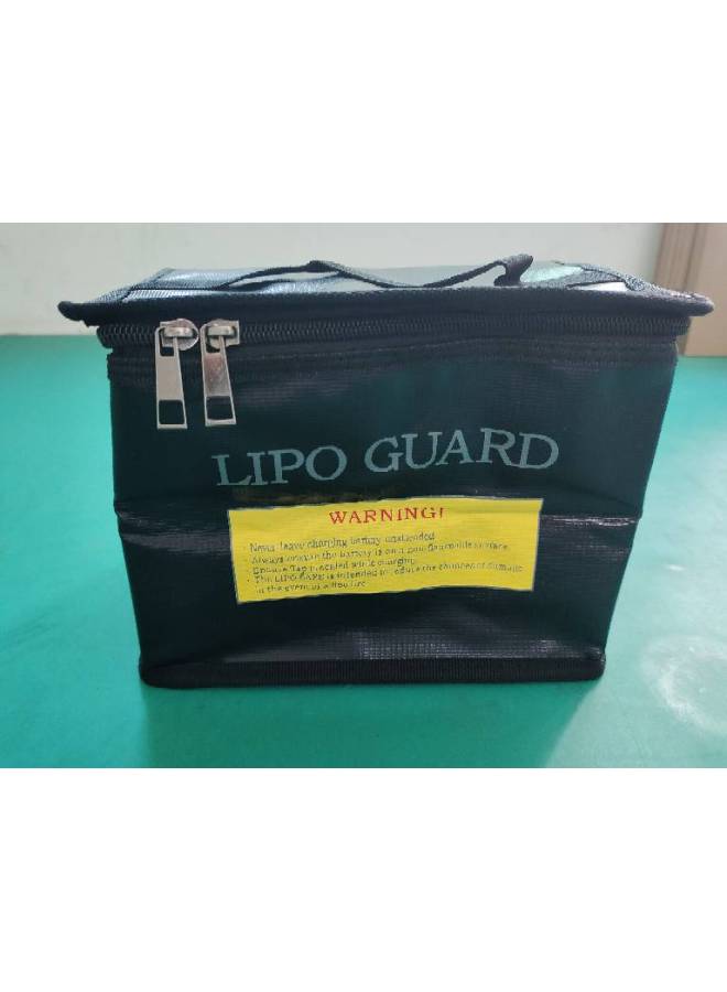 Model Aircraft Lithium Battery Explosion-proof Bag 215x145x165 Multi-functional Three-dimensional Zipper Explosion-proof Flame Retardant Handbag-Color:Black  - Image 1