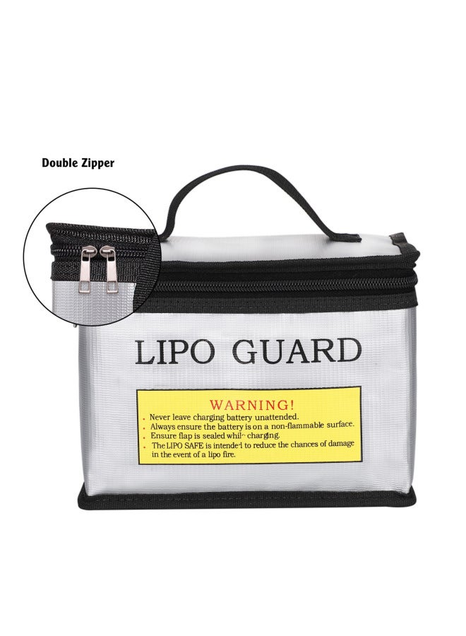 Model Aircraft Lithium Battery Explosion-proof Bag 215x145x165 Multi-functional Three-dimensional Zipper Explosion-proof Flame Retardant Handbag-Color:Black  - Image 5