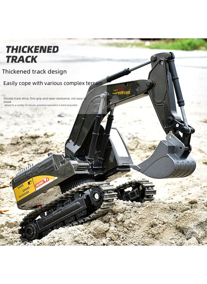 Children's Alloy Remote Control Excavator Toy 12 Channel Digger Boys Engineering Vehicle Supermarket Stall Toy Gift-Color:Dump Truck 8 Pass  - Image 2
