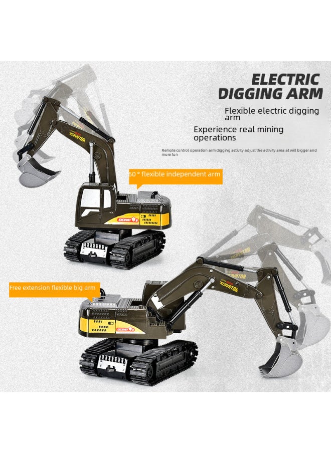 Children's Alloy Remote Control Excavator Toy 12 Channel Digger Boys Engineering Vehicle Supermarket Stall Toy Gift-Color:Dump Truck 8 Pass  - Image 3