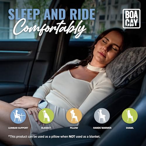 BOACAY Packable Travel Blanket for Airplane, Car - Compact Office Blanket - Portable Pillow for Adults, Kids with Case, Luggage Sleeve, Backpack Clip - Image 5