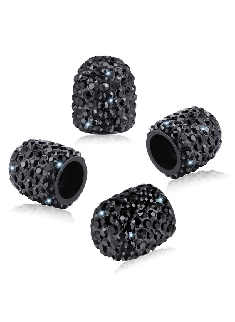Y&D Tire Valve Stem Caps, Sarkling Handmade Crystal Rhinestone Universal Car Caps Chrome  - Image 1