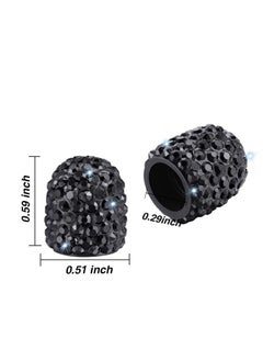 Y&D Tire Valve Stem Caps, Sarkling Handmade Crystal Rhinestone Universal Car Caps Chrome  - Image 5