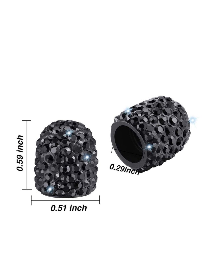 Y&D Tire Valve Stem Caps, Sarkling Handmade Crystal Rhinestone Universal Car Caps Chrome  - Image 5