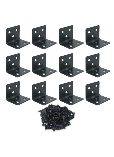 Alamic Corner Brace Stainless Steel Shelf Support Brackets 38 x 30 x 30mm Right Angle L Shape Bracket for Furniture Wood Cabinets Shelves, 12 Pack