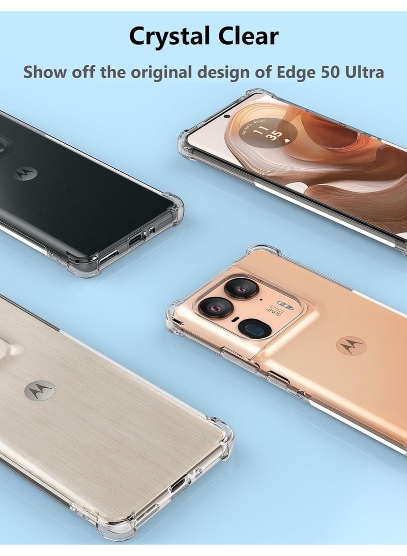 General Case Compatible with Motorola Edge 50 Ultra 5G, Clear Transparent Case with Reinforced Corners Protection Bumper Slim Fit Shockproof Flexible TPU Case for Moto Edge 50 Ultra  - Image 2