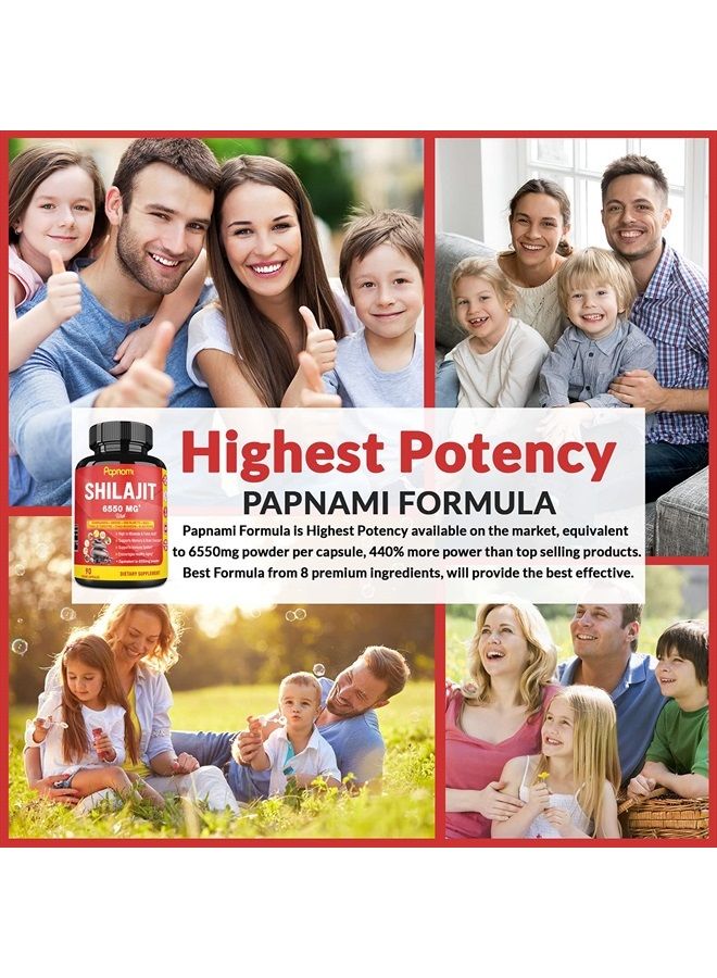 Papnami Shilajit Dietary Supplement, 6550mg, 90 Vegan Capsules - Image 5