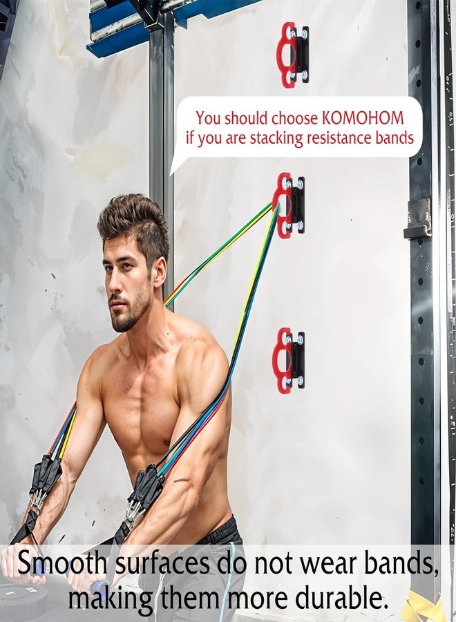 JOUTYFOR Resistance Band Wall Anchors,Workout Wall Mount Anchor,Band Wall Mounts Gym Anchor,Band Hooks, Space-Saving Wall-Mounted Clip for Home Gym Workouts,for Strength Training,Fitness,Physical Therapy - Image 2