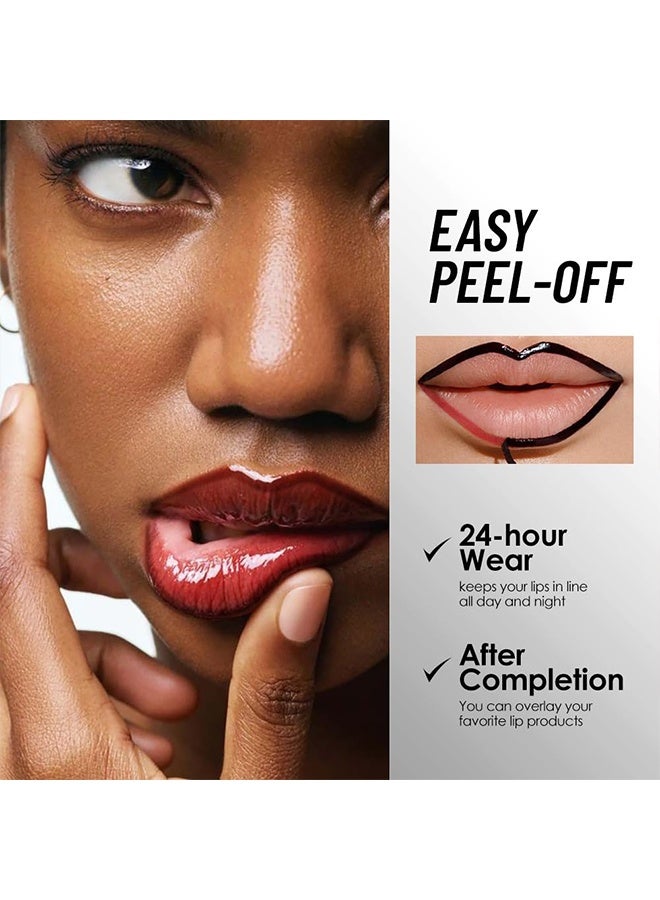 YOUNG VISION 3 Colors Peel Off Lip Liner Set, Long-Lasting Peel Off Lip Tint For Women Girls, Peel Off Lip Stain With Matte Finish, Long Lasting, Waterproof, Transfer-proof, Highly Pigmented Color - Image 4