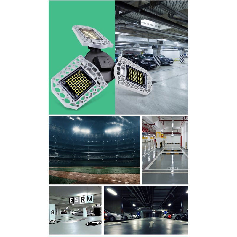 Folding Triple Leaf Led Industrial Light High Power Light Sensitive Waterproof Indoor E27 Industrial Lighting Garage Lights - Image 5