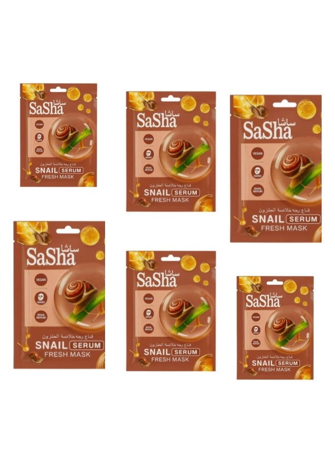 ساشا 6 قطع من قناع وجه بخلاصة الحلزون - Image 2