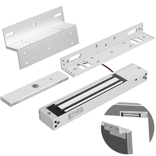 Lnrueg Electromagnetic Lock with ZL Brackets, Waterproof Electric Magnetic Door Lock with 600lbs Holding Force for Inswinging Door, 12VDC Fail Safe Gate Lock for Access Control System, (no) - Image 1