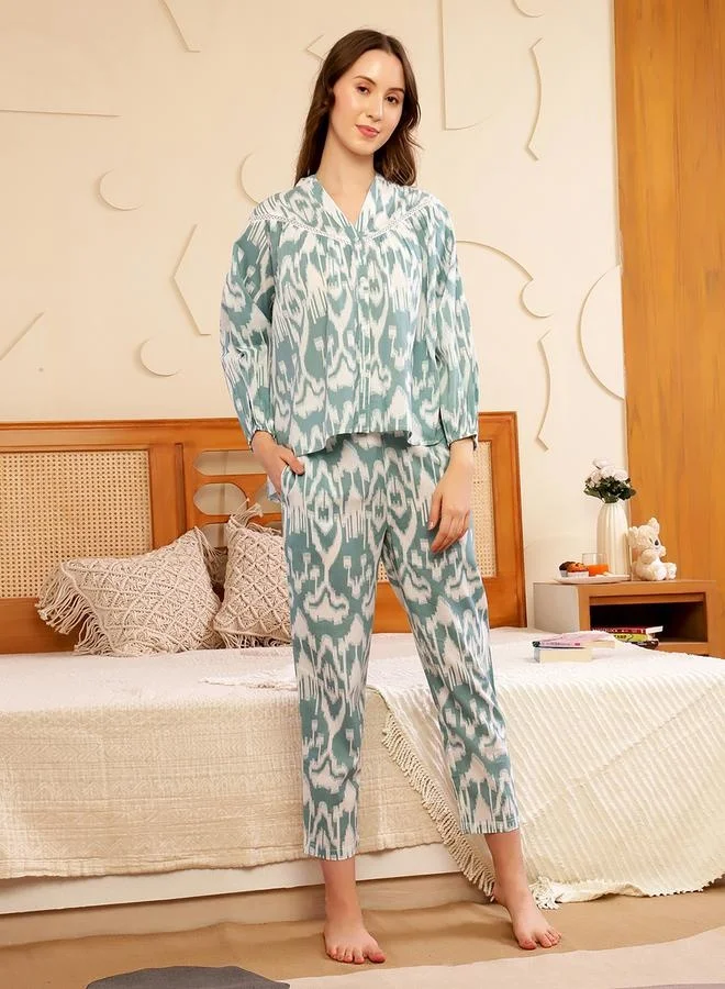 سانسكريتي هومز sanskrutihomes All Over Print Cotton Top and Pyjama Set