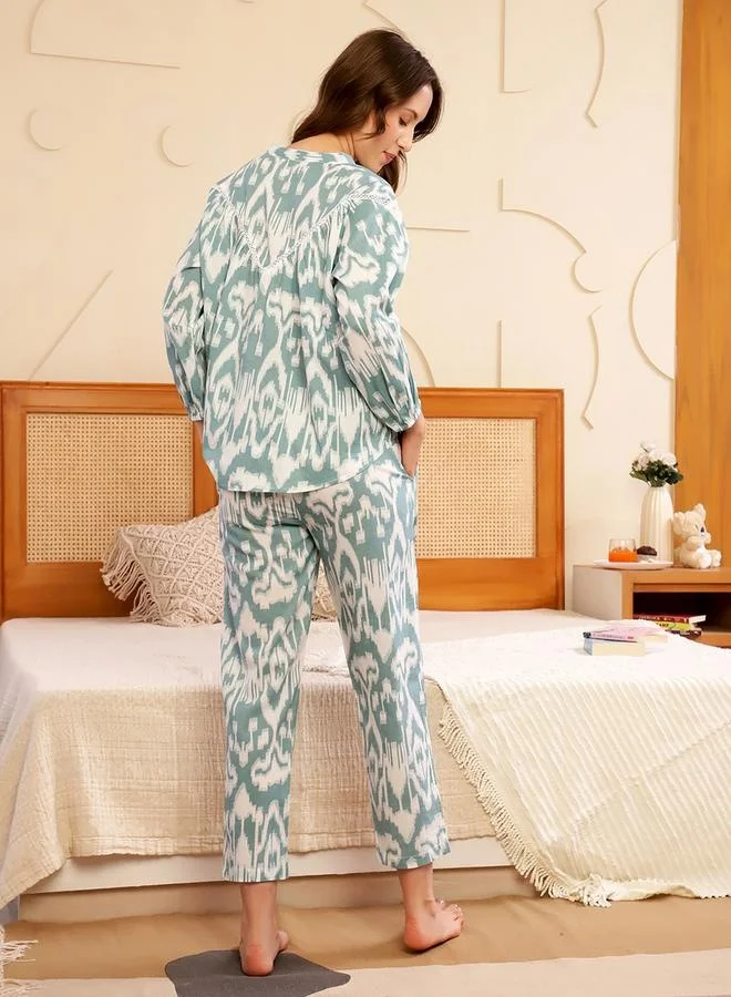 سانسكريتي هومز sanskrutihomes All Over Print Cotton Top and Pyjama Set