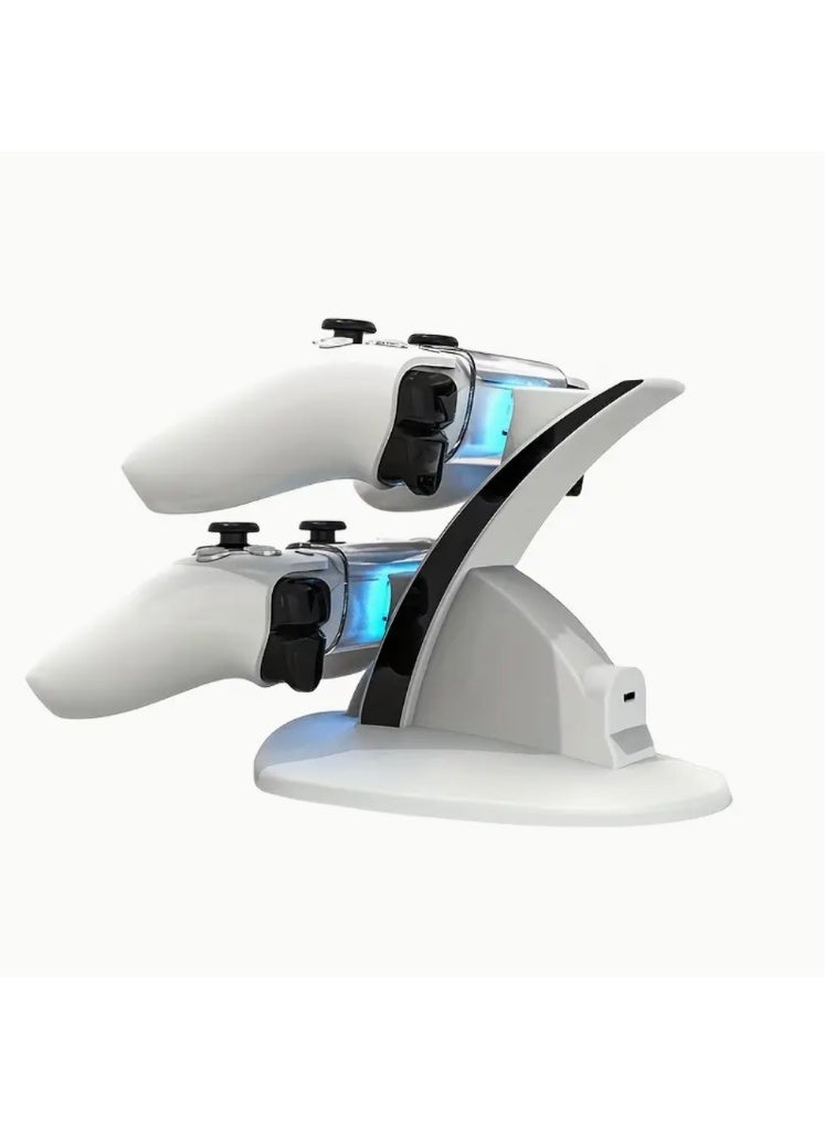 PS5 charger | Dual charging dock | PlayStation 5 accessories | Controller organizer | Gaming setup décor | Fast charging | PS5 charging base | Safe charging | Controller stand | Gaming station - Image 1