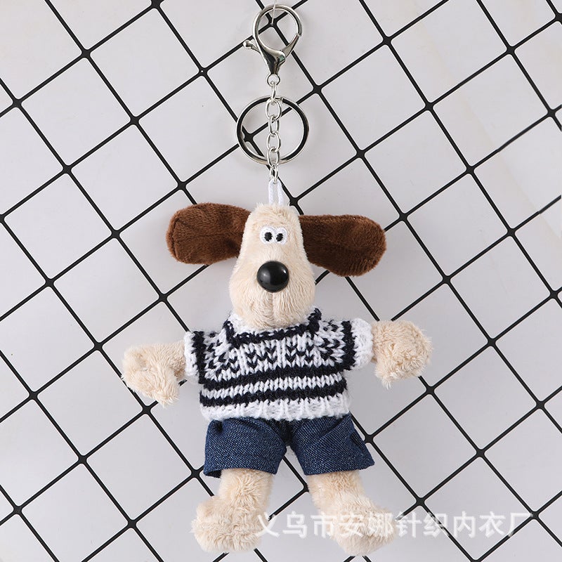 14cm Trendy Dog Charm Doll Sweater Accessory Black and White Cross Sweater Doll 