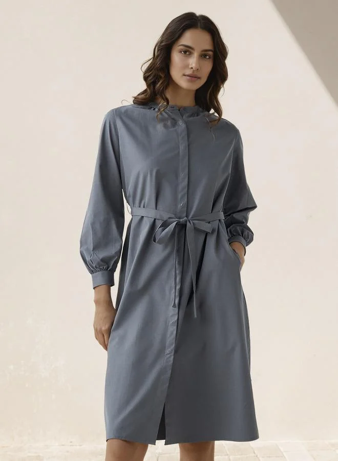 سبلاش فيڤ فستان قميص بطول الركبة مع ربطة خصر