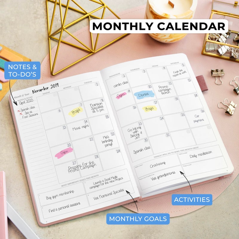Legend Planner Daily for 3 Months â€“ Undated Monthly Weekly & Daily Planner to Hit Goals. Organizer & Productivity Journal, A5 (Rose Gold) - Image 5