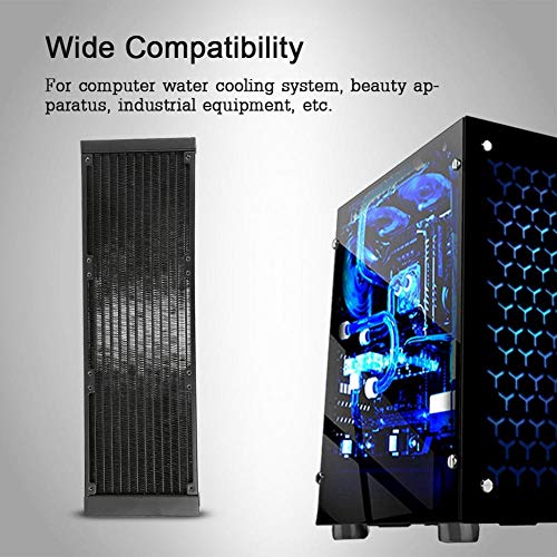 Zunate 12 Pipe Heat Exchanger Radiator, Liquid Cooler with Water Separator, G1/4Thread Copper Fin Water Cooler Tube for PC CPU Water Cool System Computer(360mm) - Image 2