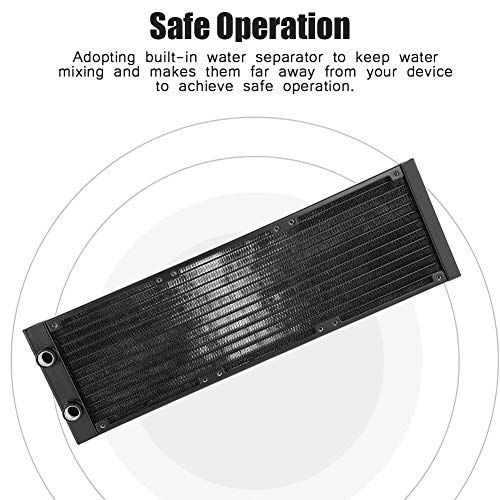 Zunate 12 Pipe Heat Exchanger Radiator, Liquid Cooler with Water Separator, G1/4Thread Copper Fin Water Cooler Tube for PC CPU Water Cool System Computer(360mm) - Image 4