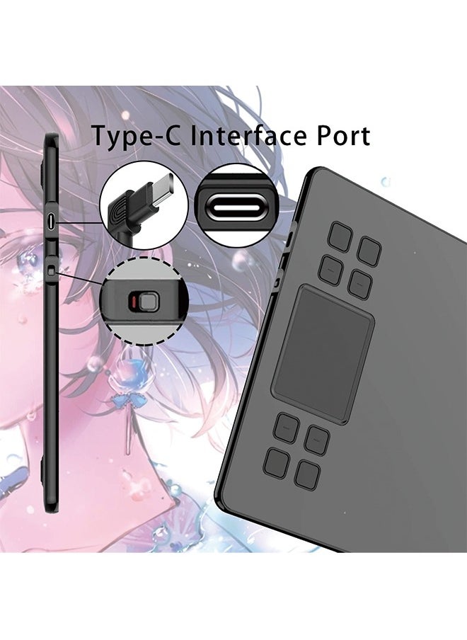 Veikk - Drawing Tablet VEIKK A50 Graphics Pen Tablet 10x6 inch Active Area,with Smart Gesture Touch and 8 Express Keys,8192 Levels Battery Free Pen,Support Tilt Function Work for MAC Wins and Android/Linux - Image 1