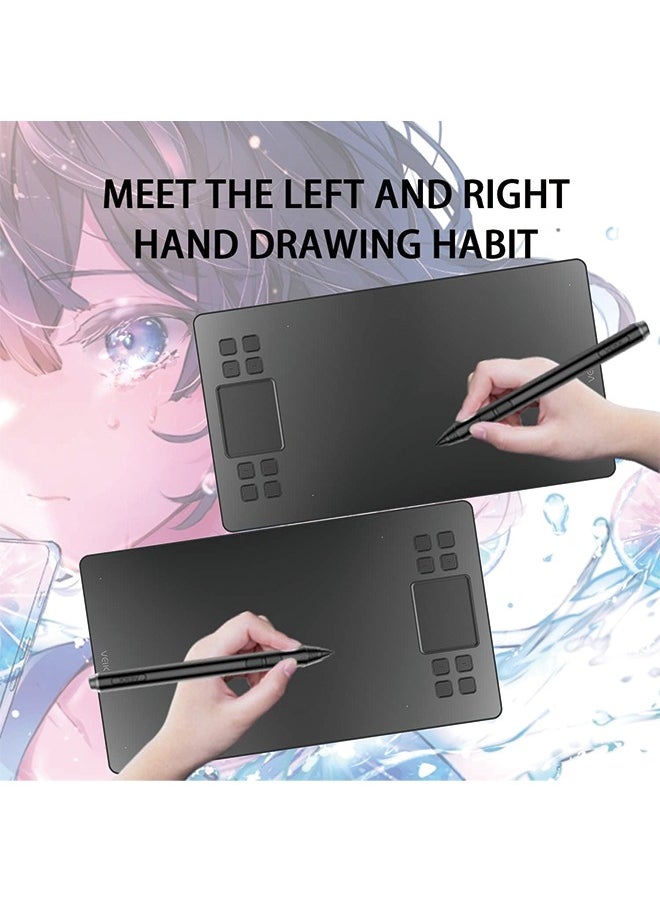 Veikk - Drawing Tablet VEIKK A50 Graphics Pen Tablet 10x6 inch Active Area,with Smart Gesture Touch and 8 Express Keys,8192 Levels Battery Free Pen,Support Tilt Function Work for MAC Wins and Android/Linux - Image 1