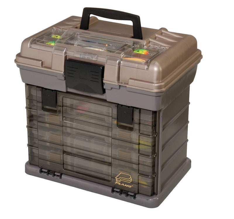 Plano Guide Series StowAway 4-By Rack System Tackle Box, Holds 4 3700 Utility Tackle Boxes, Quick-Access Top Storage with DuraView Lid, Durable Construction, Flexible, Adaptable Fishing Box - Image 1