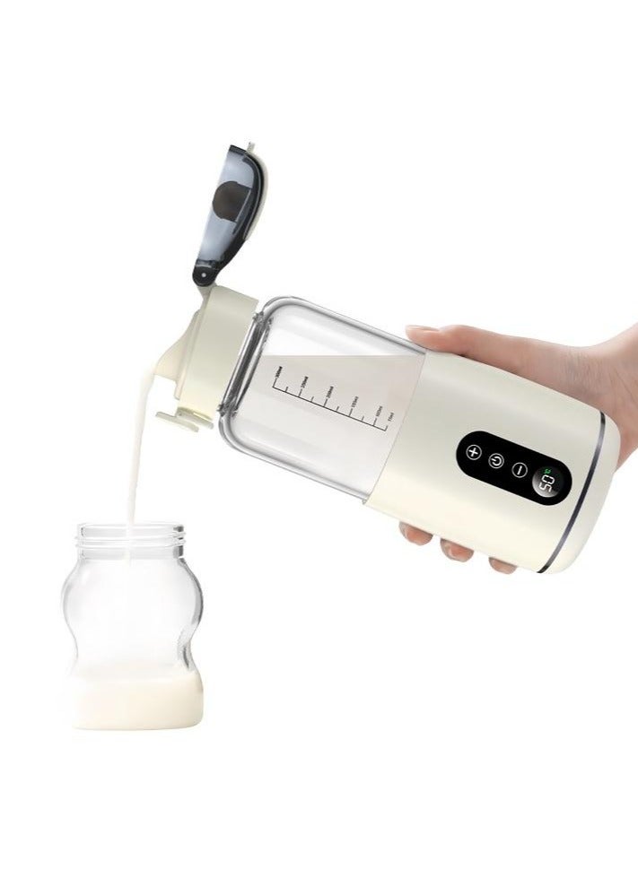 Portable Milk Warmer with 300mL Big Capacity Instant Breastmilk  Formula or Water Bottle Warmer with Super Fast Heating & Adjustable Temperature Control Charging and Rechargeable Cordless Bottle Great for Car Travel Outdoor (White) ﻿ - Image 1
