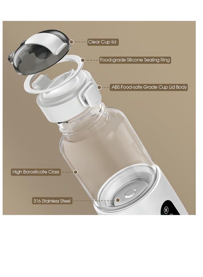 Portable Milk Warmer with 300mL Big Capacity Instant Breastmilk  Formula or Water Bottle Warmer with Super Fast Heating & Adjustable Temperature Control Charging and Rechargeable Cordless Bottle Great for Car Travel Outdoor (White) ﻿ - Image 5
