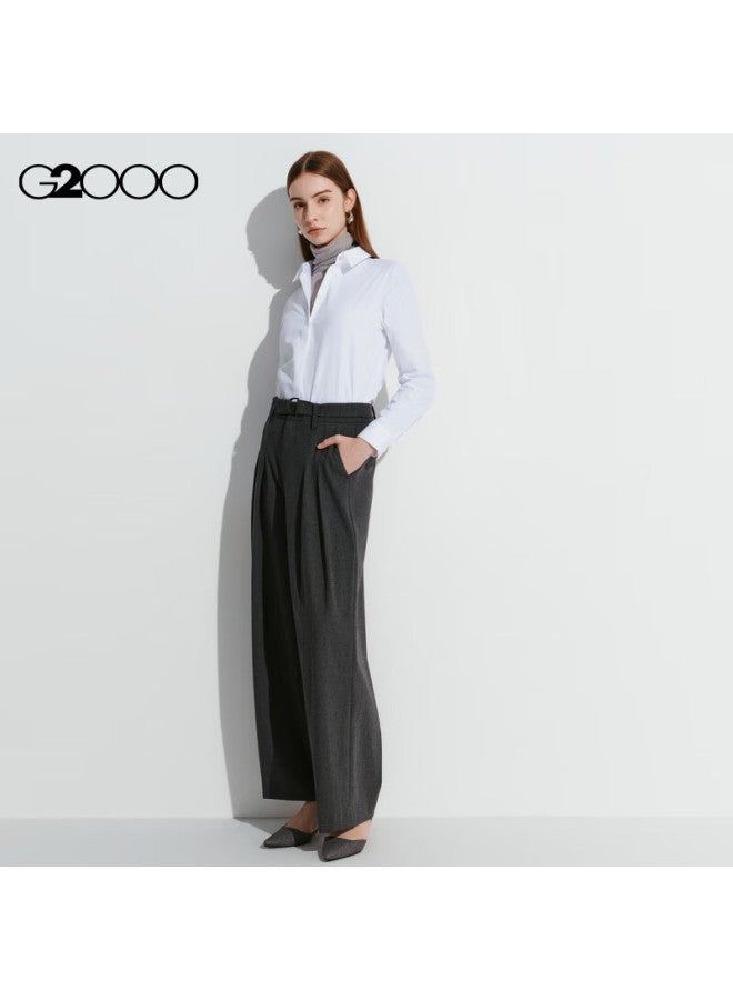G2000 Spring And Autumn Mall-matching Business Casual Skin-friendly Long-sleeve Shirt, White, Size 34 - Image 3
