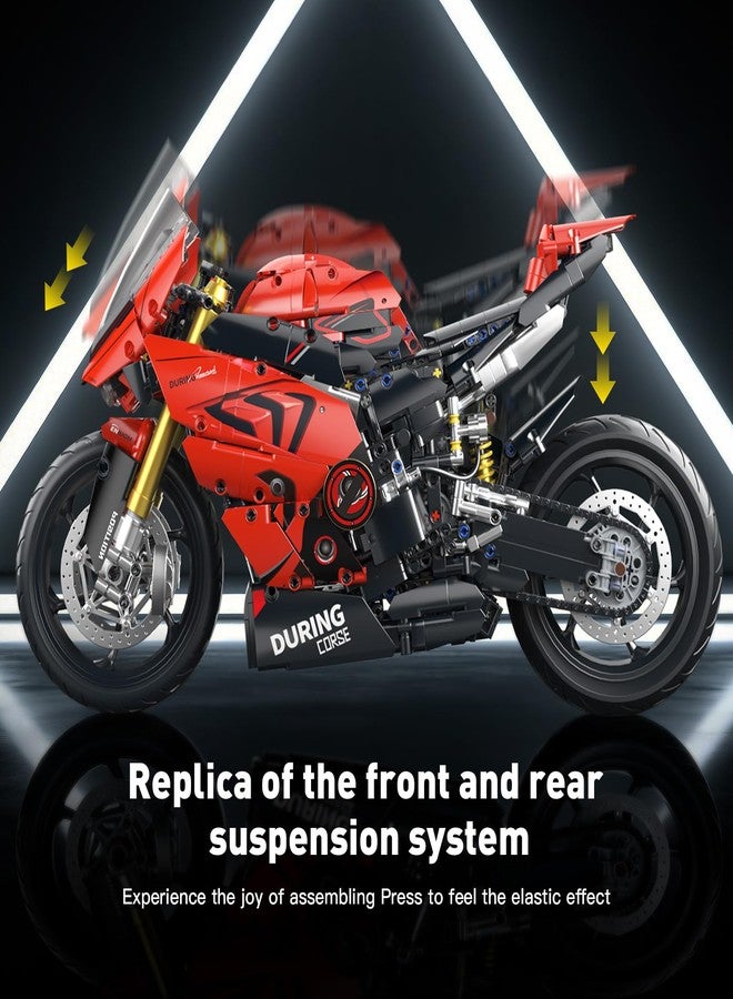 GEVINST 1:5 Motorcycle Building Blocks Set for Adults 2011PCS Large Motorbike Model Kits with Display Stand Superbike Toy Mechanical Collectible Bricks for 14 15 16+ Years Old Boys Teens Birthday Gifts - Image 5
