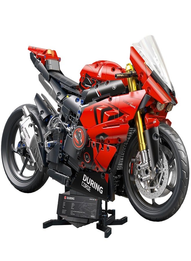 GEVINST 1:5 Motorcycle Building Blocks Set for Adults 2011PCS Large Motorbike Model Kits with Display Stand Superbike Toy Mechanical Collectible Bricks for 14 15 16+ Years Old Boys Teens Birthday Gifts - Image 1