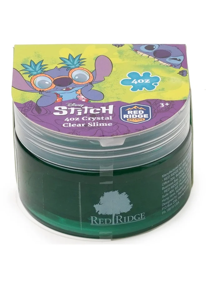 ديزني Stitch 4oz Crystal Clear Slime | Soft, Glossy & Stretchy | Non-Sticky Slime For Kids | Ideal For Gifting | Green | Age 3+